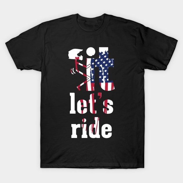 Motocross American Flag Lets Ride T-Shirt by Dirt Bike Gear